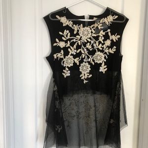 Maxazria Runway. Embroidered tulle rare tunic